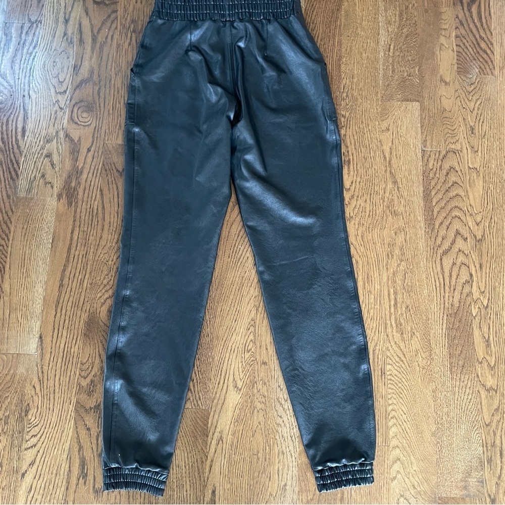 SPANX Black Faux Leather Jogger Utility Pants Size S - Picture 11 of 14